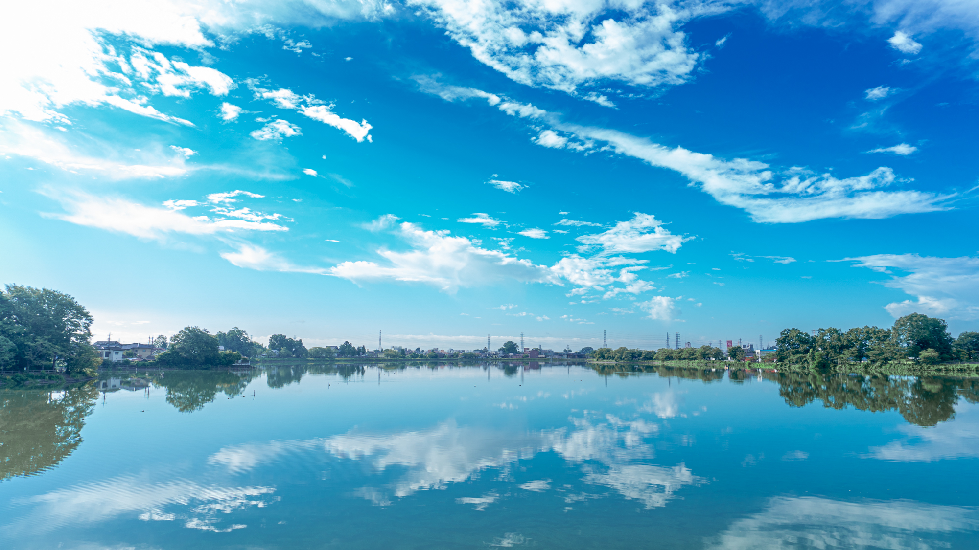 砂沼（夏）空の反射